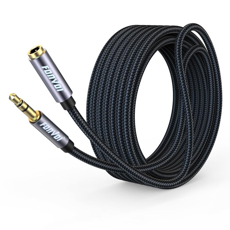 FONVOI 20FT 3.5mm Aux Jack Audio Extension Cable,Male to Female,TRS Headphone Extension Cable Compatible with Heaphone, MP3 Players iPhone iPad Tablets Media Player - Image 1